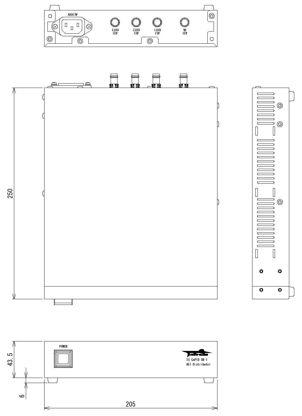 DB-1-ASI Dimensional Drawing
