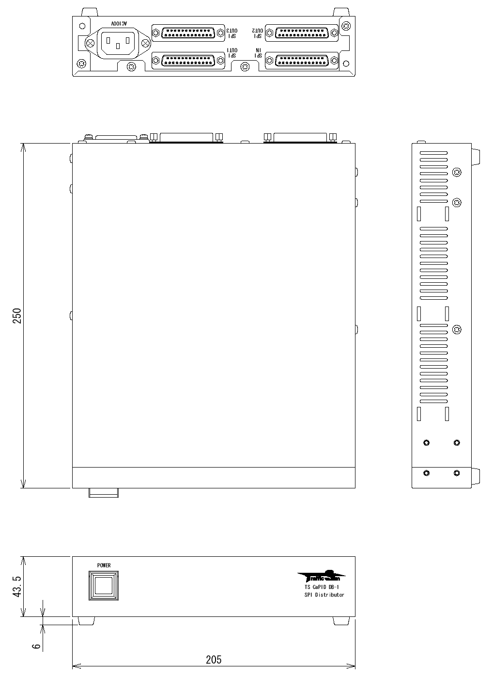 DB-1-SPI Dimensional Drawing