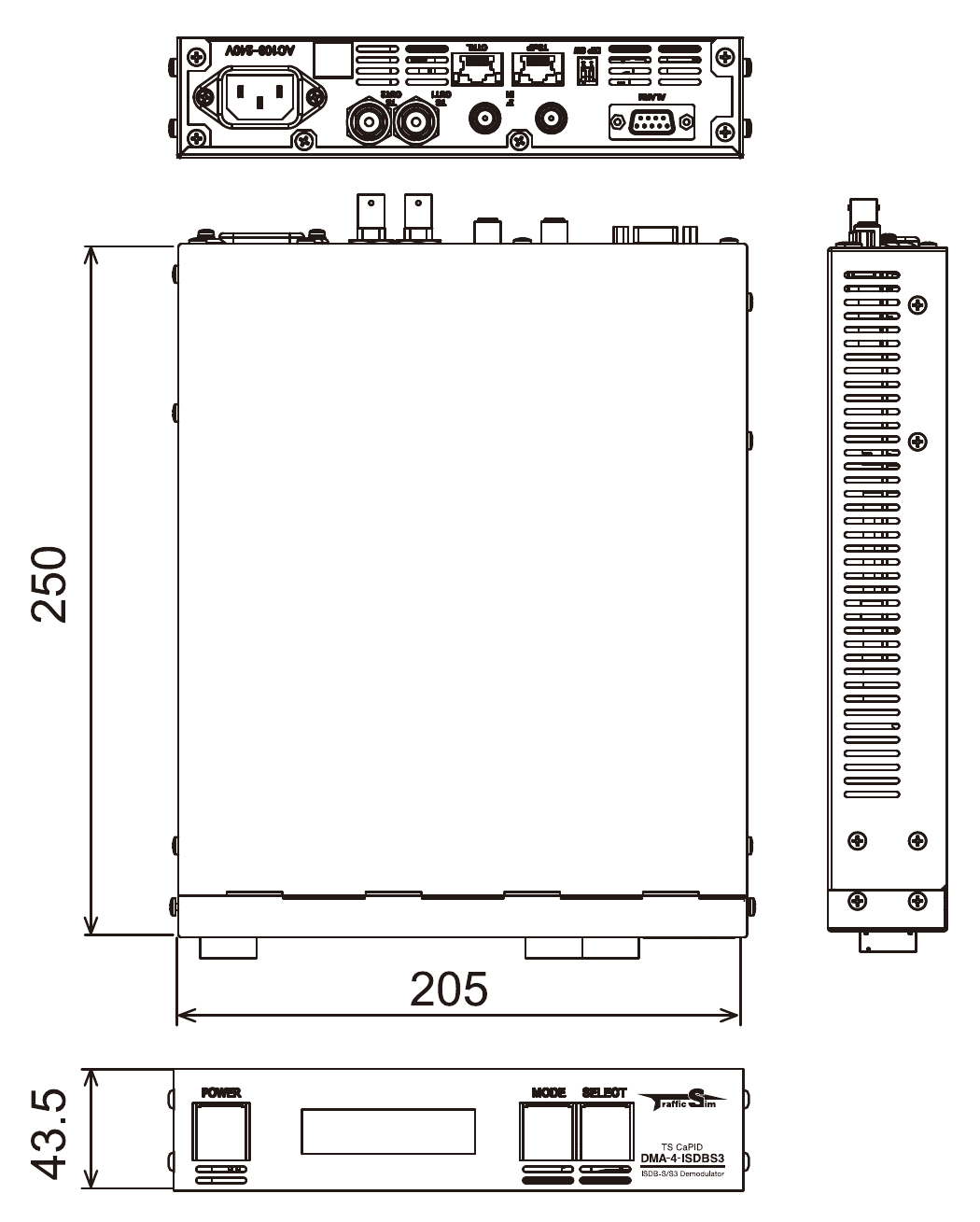 DMA-4-ISDBS3 Dimensional Drawing