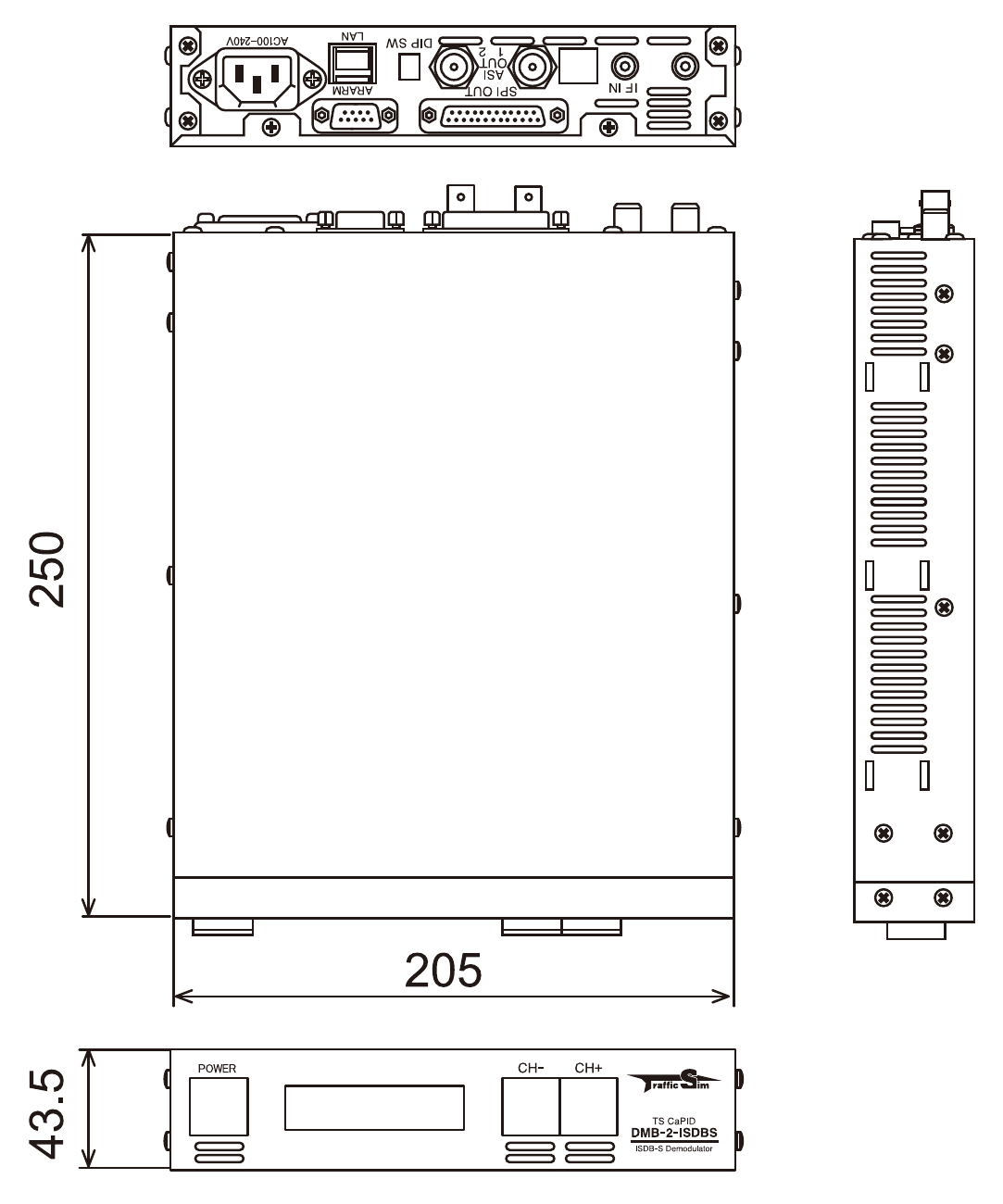 DMB-2-ISDBS Dimensional Drawing